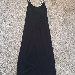 Karl Lagerfeld Black Midi Dress with Logo Straps